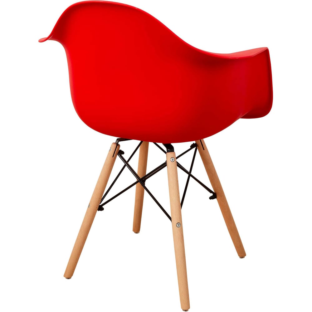 Изображение товара Комплект пластиковых стульев DERSTUHL Wood Eames 2 шт красный скандинавский стиль