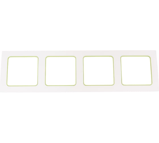 Изображение товара 4-местная рамка EKF PROxima Стокгольм, белая с линией цвета зеленый EAM-G-303-10
