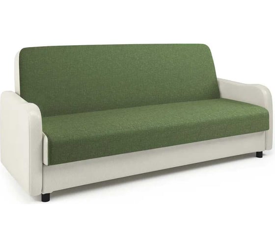 Изображение товара Диван-книжка Шарм Лига М зеленая рогожка и экокожа беж 903021044