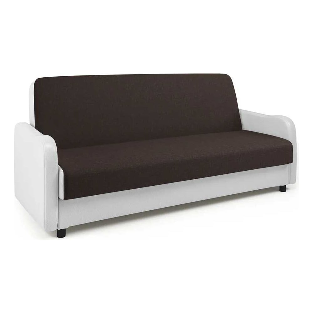 Изображение товара Диван-книжка Шарм Лига М рогожка шоколад и белая экокожа