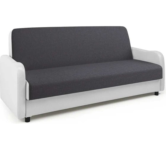 Изображение товара Диван-книжка Шарм Лига М серая рогожка и белая экокожа 903021056