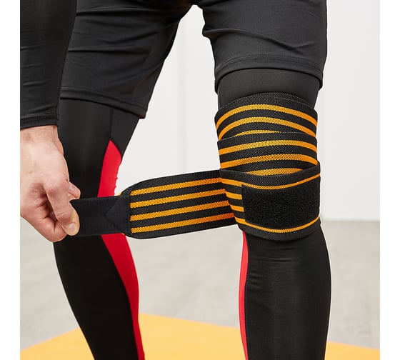 Изображение товара Бандаж-лента фиксирующий колено SILAPRO 182x8 см, 68% нейлон, 25% латекс, 7% полиэстер 138-017