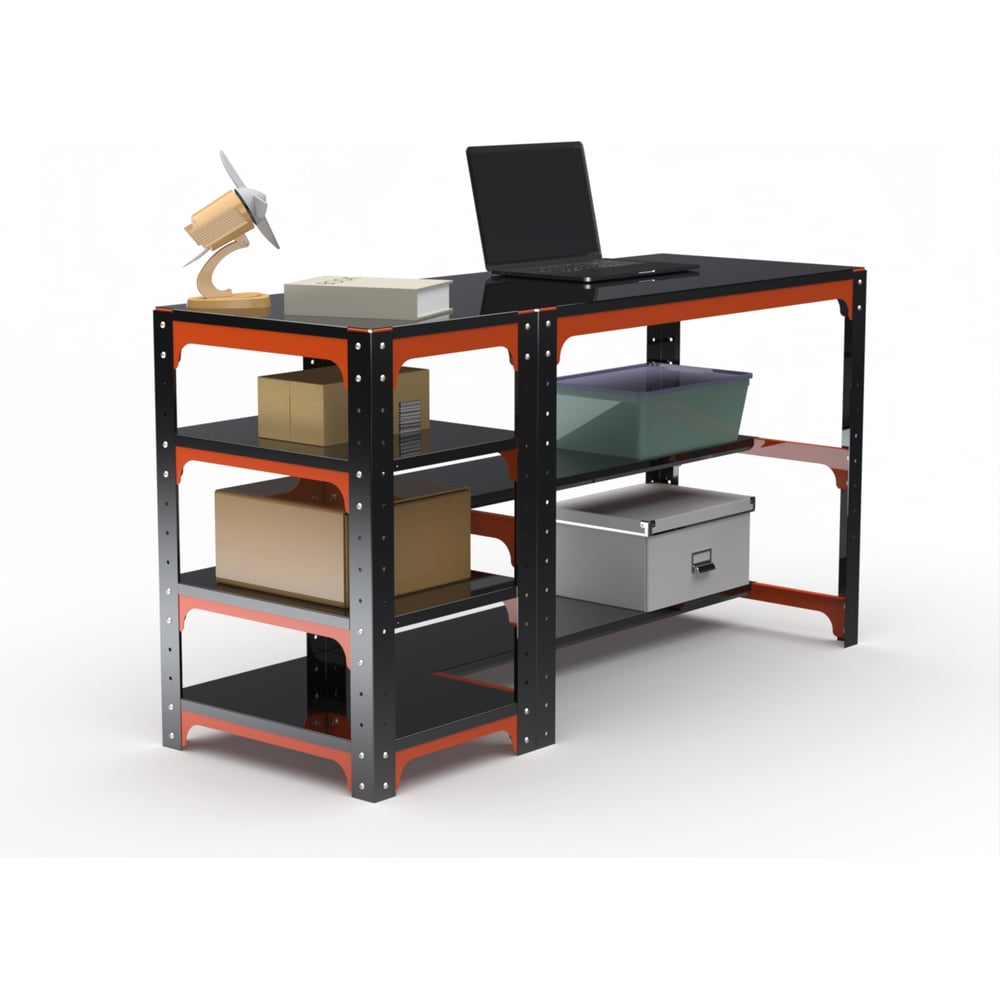 Изображение товара Металлический рабочий стол серии KIT 750x1400x400 с боковыми полками