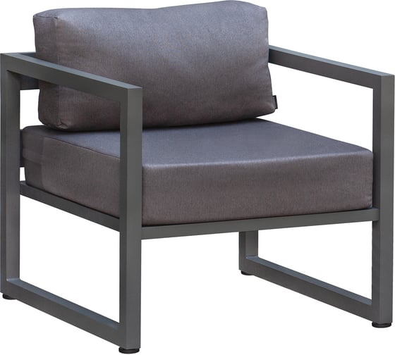 Изображение товара Кресло уличное GreenWeen MALTA, каркас алюминий цвет серый, подушки велюр цвет серый, 760x750x660 GW-AL-MALTA-CH-760-G