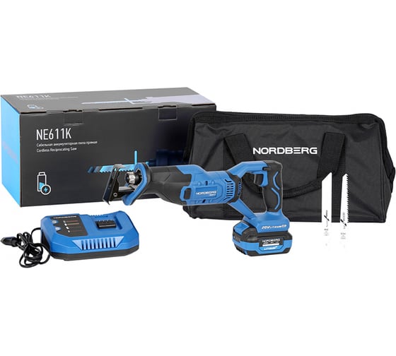 Изображение товара Сабельная пила аккумуляторная NORDBERG ход 25 мм NE611K