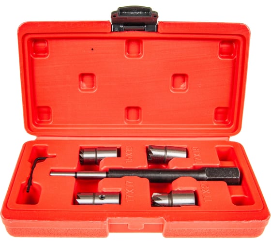 Изображение товара Набор фрез для чистки и восстановл. посадочных мест диз. форсунок 6пр (15х19,17х17,17х19,17х21мм) кейсе Эврика ER-86741 155187