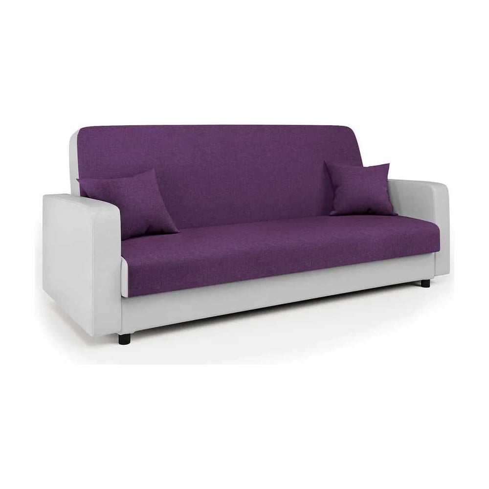 Изображение товара Диван-книжка Шарм Мелодия 120 фиолетовая рогожка и белая экокожа