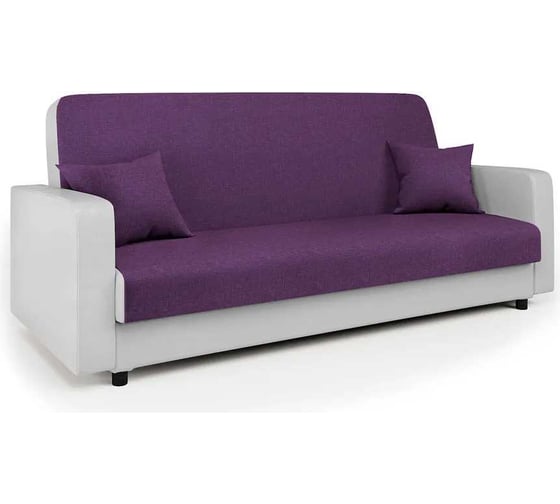 Изображение товара Диван-книжка Шарм Мелодия 120 фиолетовая рогожка и белая экокожа 33070582