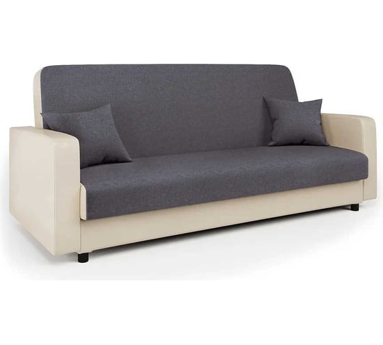 Изображение товара Диван-книжка Шарм Мелодия 120 серая рогожка и экокожа беж 33070592