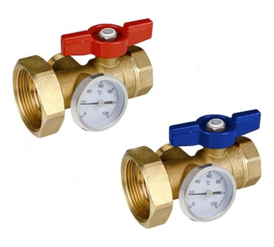 Изображение товара Комплект шаровых кранов Giacomini латунь, Ду 25х40, Ру 35,  ВР R287M R287MY005 007-7712