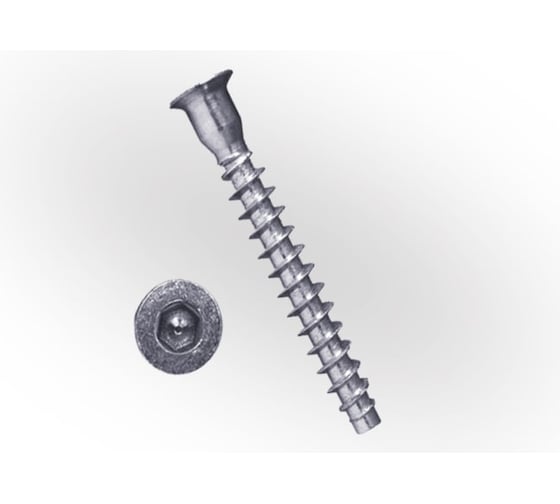 Изображение товара Винт-конфирмат ЖЕСТЬ с шестигранником, цинк, 7x50 мм, 8 шт., европодвес УТ-00002009