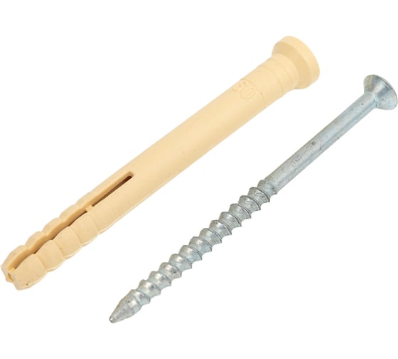 Изображение товара Дюбель-гвоздь ЖЕСТЬ нейлон, 6x60 мм, потайн. манжета, 40 шт., контейнер 280 мл УТ-00009540