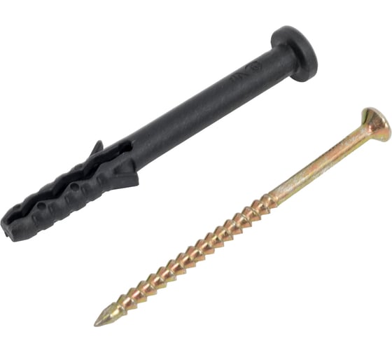 Изображение товара Дюбель-гвоздь ЖЕСТЬ полипропилен, 6x60 мм, грибовидная манжета, 8 шт., европодвес УТ-00009524