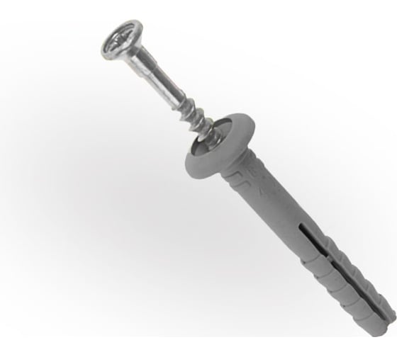 Изображение товара Дюбель-гвоздь ЖЕСТЬ полипропилен, 6x80 мм, грибовидная манжета, 8 шт., европодвес УТ-00009525