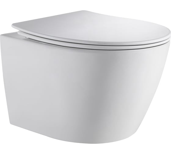 Изображение товара Унитаз подвесной Alcora Alma Tornado безободковый с сиденьем DPL, e-off, slim, lift, белый 19835