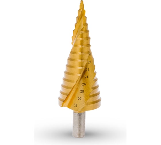 Изображение товара Сверло ступенчатое 4-32 мм, 15 ступеней, HSS-TiN RUNTEC RT-DS4-32-15