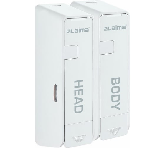 Изображение товара Дозатор двойной 2x0,38 л для жидкого мыла/шампуня/геля LAIMA ULTRA, наливной, белый, 609107