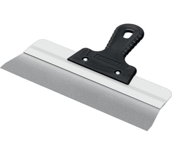 Изображение товара Усиленный фасадный нержавеющий шпатель СИБИН с алюминиевой направляющей 300 мм, 1к ручка 10083-30