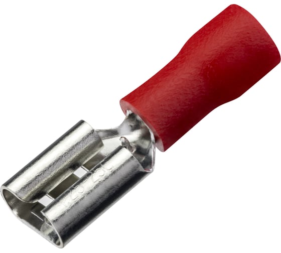 Изображение товара Плоский виброустойчивый разъем duwi, РпИм 1.5-6.3 (мама), 0.5-1.5мм², под обжим, красный, 10шт, 26699 0