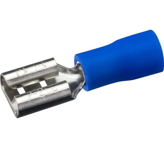 Изображение товара Плоский виброустойчивый разъем duwi,  РпИм 2.5-6.3 (мама), 1.5-2.5мм², под обжим, синий, 10шт, 26701 0