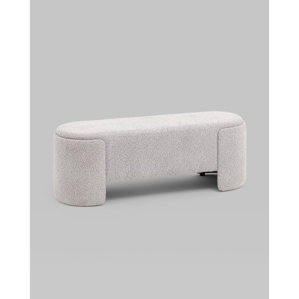 Изображение товара Банкетка-стул Taks с обивкой из букле светло-серого цвета современный дизайн