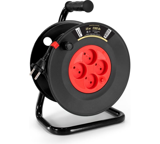 Изображение товара Удлинитель на катушке ExeGate industrial ECS-10-2-25 4 евророзетки, IP20, 25м, защита от детей, защита от перегрузки, 2x1,0мм2, 10А/2.3кВт 295744