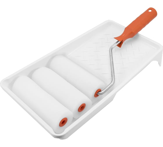 Изображение товара Набор DECOR для откосов Ванночка 150x300 мм мини-Валик 100 мм, бюгель 6 мм, поролон 2 запаски 670-4502