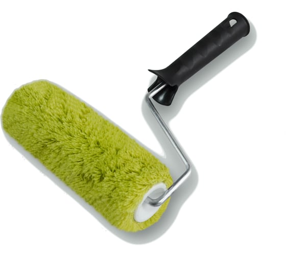 Изображение товара Валик DECOR 150 мм, d 15 мм, бюгель 6 мм, ворс 12 мм, полиакрил зеленый, ручка удлиненная стандарт