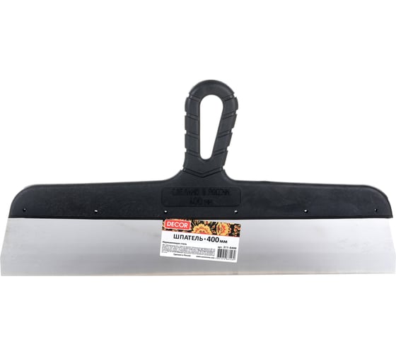 Изображение товара Шпатель DECOR 400 мм, ширина 55 мм, толщина 0,38 мм, пласт. ручка, нерж. сталь 311-0400