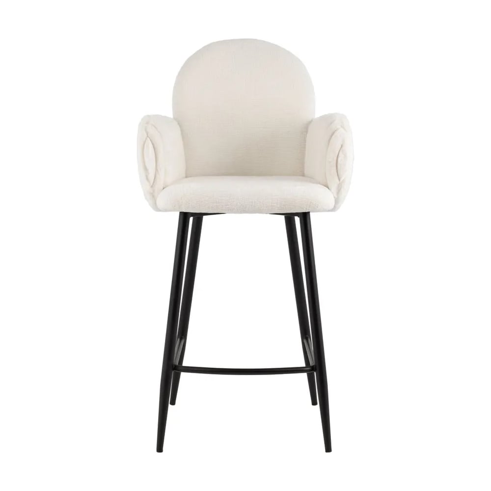 Изображение товара Стул полубарный Wave Stripes белый с подставкой для ног современный дизайн