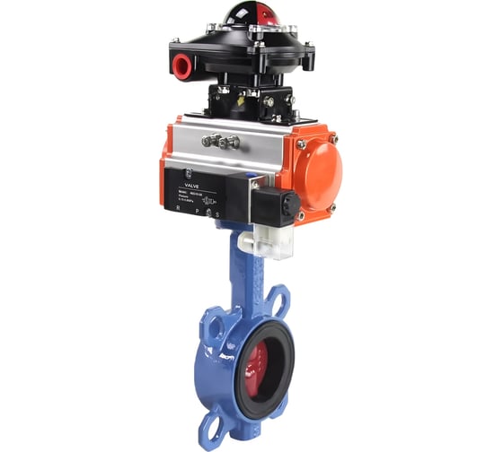 Изображение товара Затвор DN.ru GGG50-316L-NBR Ду65 Ру16 с пневмоприводом, пневмораспределителем, БКВ D050-16257