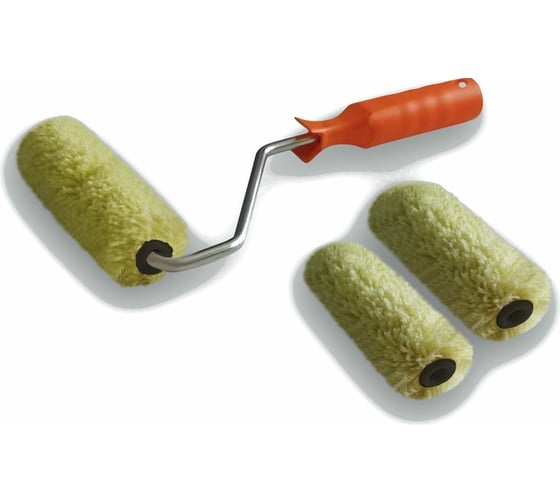 Изображение товара Валик DECOR 70 мм, d 15 мм, бюгель 6 мм, ворс 12 мм, полиакрил зеленый запаска, ручка стандарт mini