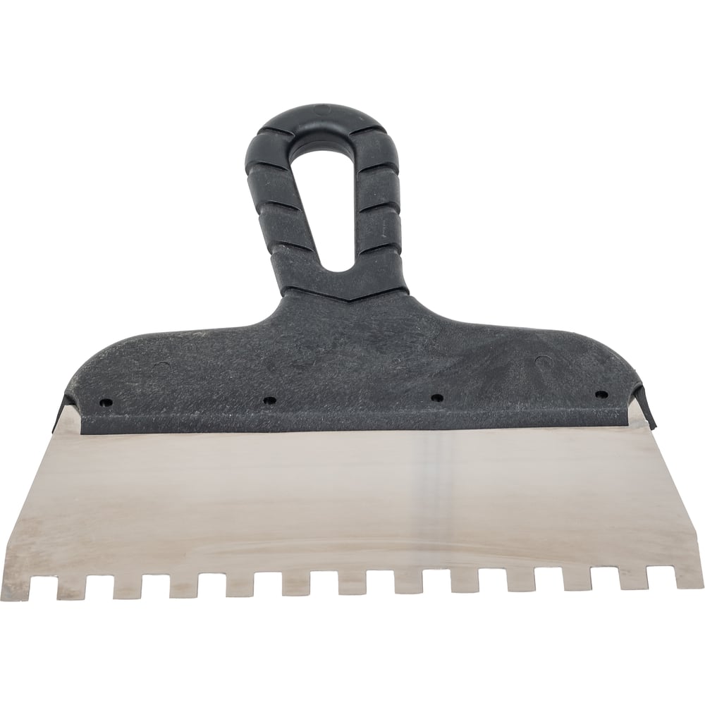 Изображение товара Зубчатый шпатель DECOR 200 мм, ширина 55 мм, толщина 0,38 мм, зуб 8x8 мм, пласт. ручка, нерж. сталь