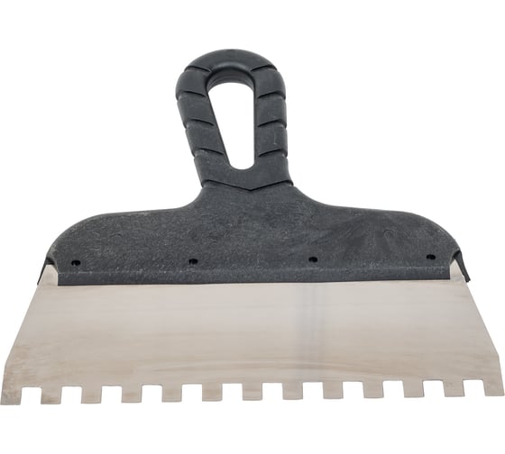 Изображение товара Зубчатый шпатель DECOR 200 мм, ширина 55 мм, толщина 0,38 мм, зуб 8x8 мм, пласт. ручка, нерж. сталь