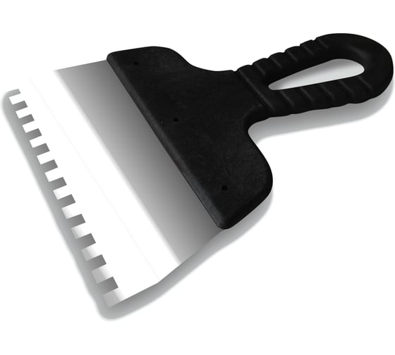 Изображение товара Зубчатый шпатель DECOR 200 мм, ширина 55 мм, толщина 0,38 мм, зуб 8x8 мм, пласт. ручка, нерж. сталь