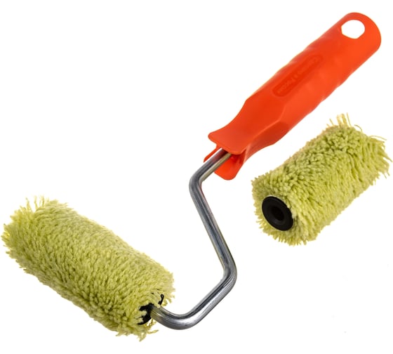 Изображение товара Валик DECOR 60 мм, d 15 мм, бюгель 6 мм, ворс 12 мм, полиакрил зеленый запаска, ручка стандарт mini