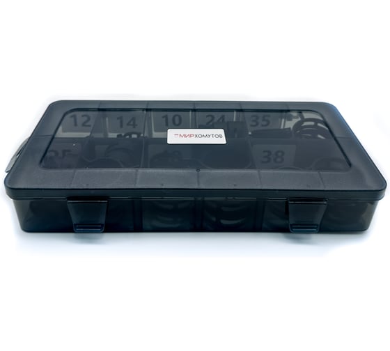 Изображение товара Набор пружинных самозажимных хомутов 45шт в пластиковом боксе Мир Хомутов NABRPR2