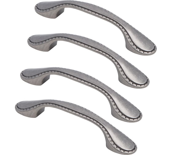 Изображение товара Комплект из 4 шт. Kerron, ручка-скоба 96 мм RS-086-96 BAZ, чернёный старинный цинк SET4(RS-086-96 BAZ)