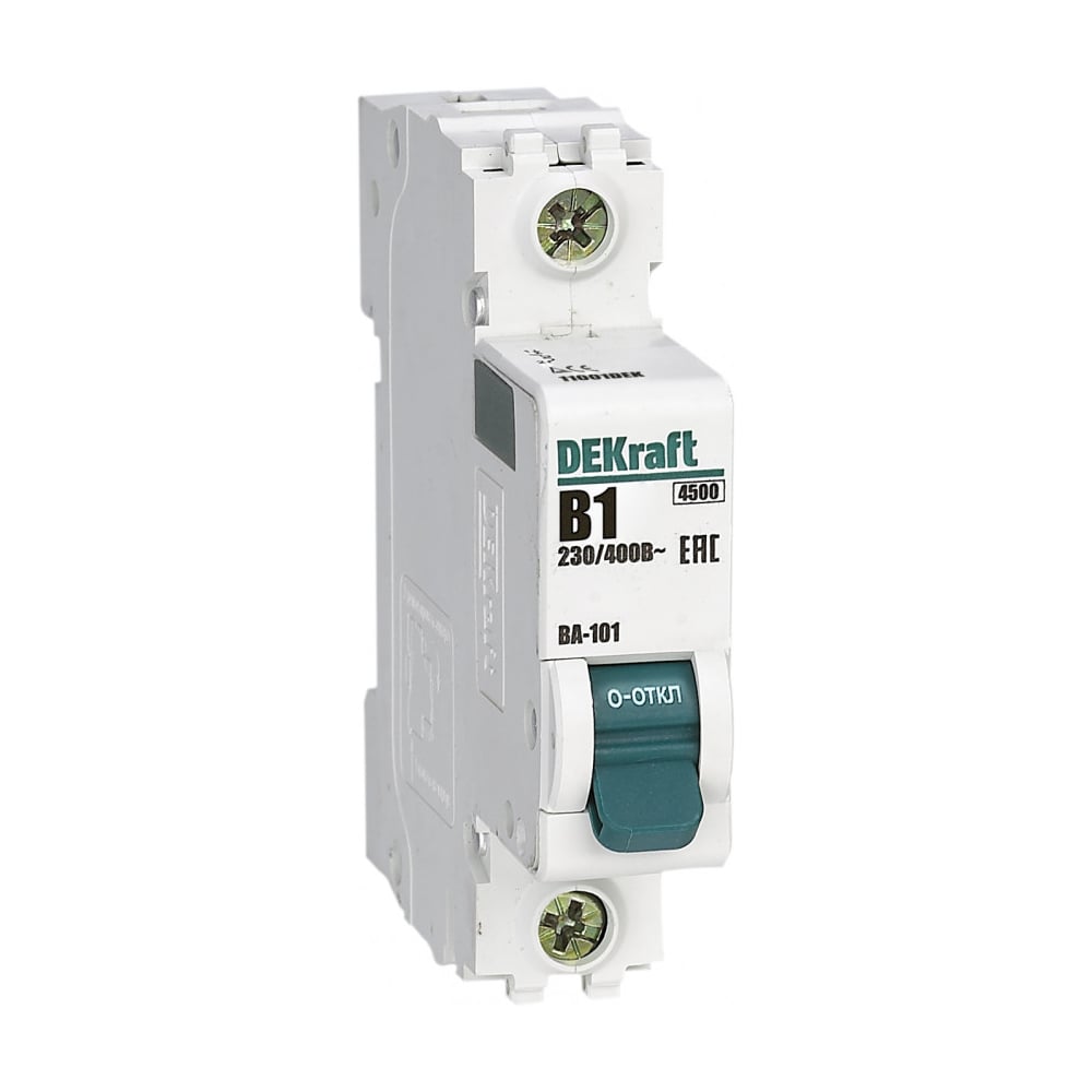 Изображение товара Автоматический выключатель Dekraft ВА101-1Р-001А-B 11001DEK, монтаж DIN-рейка