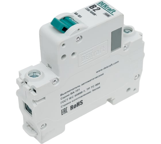 Изображение товара Автоматический выключатель Dekraft ВА101-1Р-002А-B 11002DEK