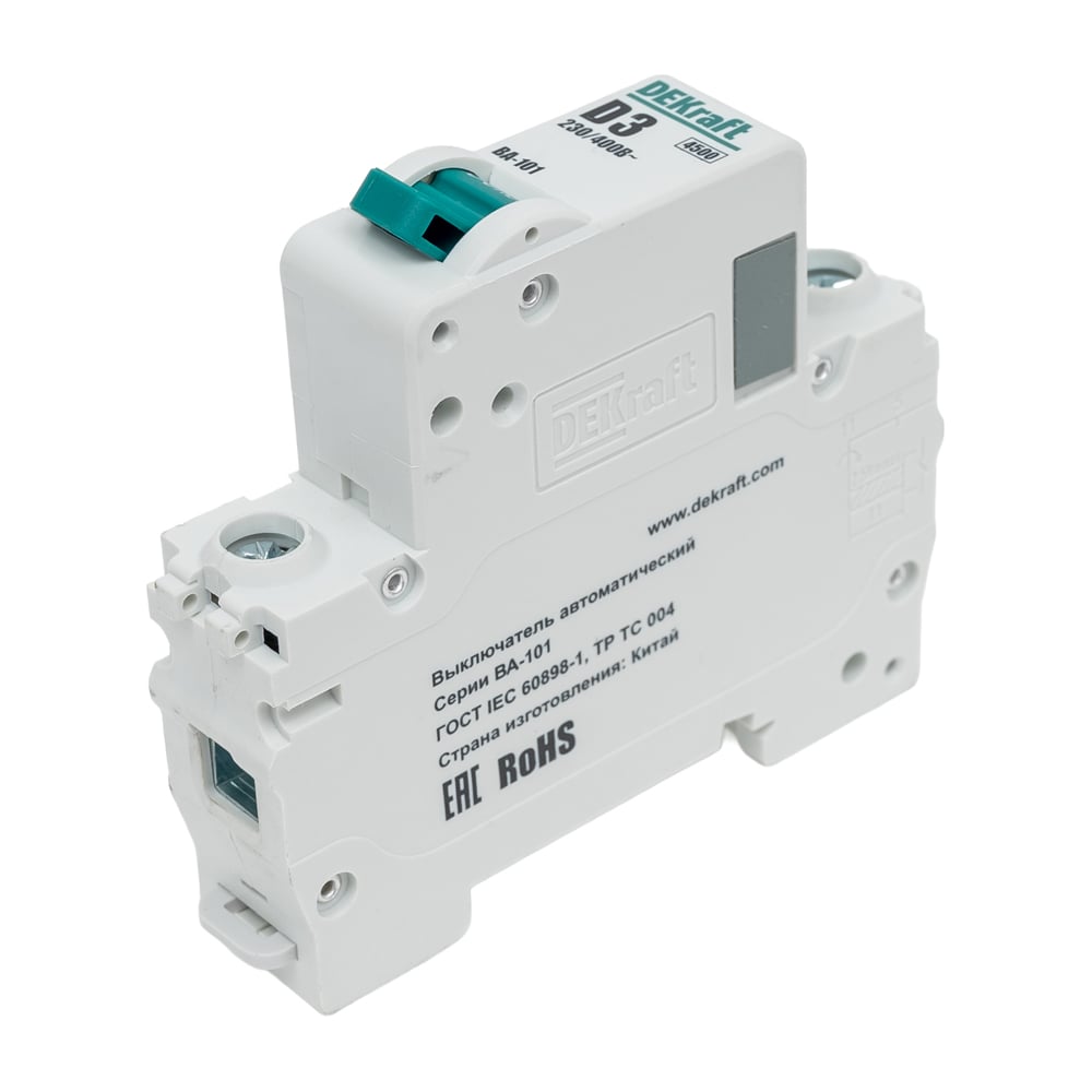 Изображение товара Автоматический выключатель Dekraft ВА101-1Р-003А-D 3A 4.5kA IP20