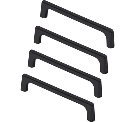 Изображение товара Комплект из 4 шт. Kerron ручка-скоба, 128 мм, матовый черный, S-2390-128 BL SET4(S-2390-128 BL)