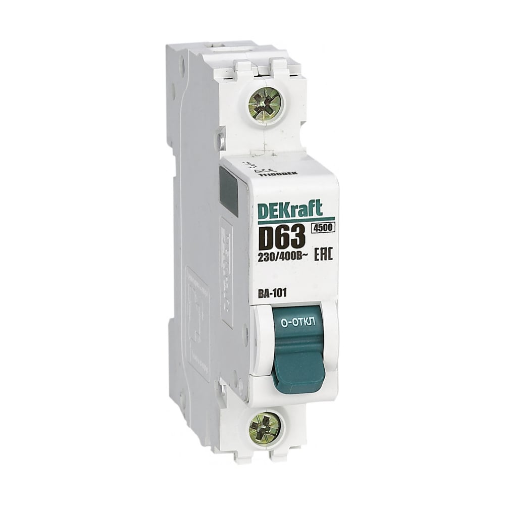 Изображение товара Автоматический выключатель Dekraft ВА101 63А модульный DIN-рейка IP20