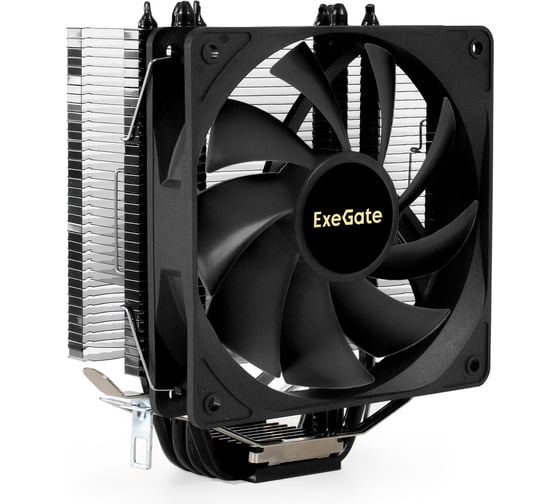 Изображение товара Кулер ExeGate Dark Magic EE400XL-PWM Al+Cu, черное покрытие, 4 тепл.трубки, LGA775/1150/1151/1155/1156/1200/1700/1851/AM2/AM2+/AM3/AM3+/AM4/AM5/FM1/FM2/754/9 295004