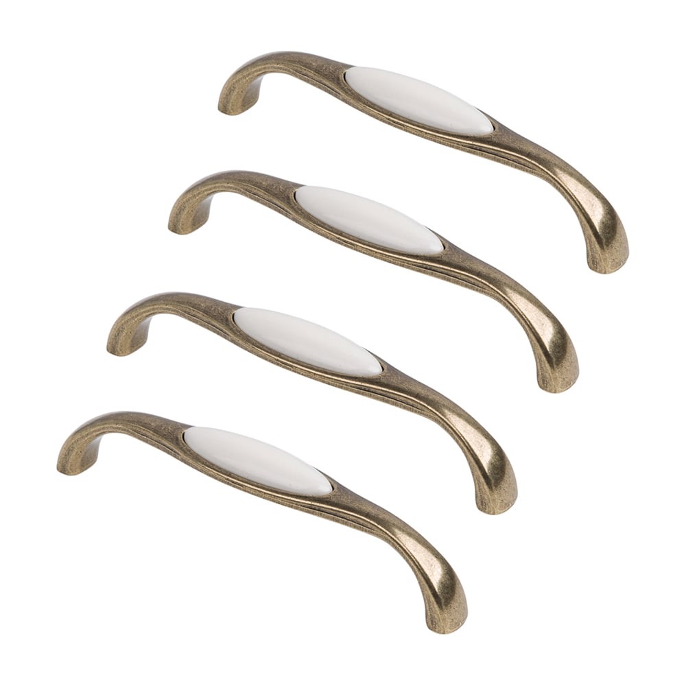 Изображение товара Комплект из 4 шт. Kerron ручка-скоба с фарфором, 128 мм, оксидированная бронза, SF10-10-128 OAB SET4(SF10-10-128 OAB)