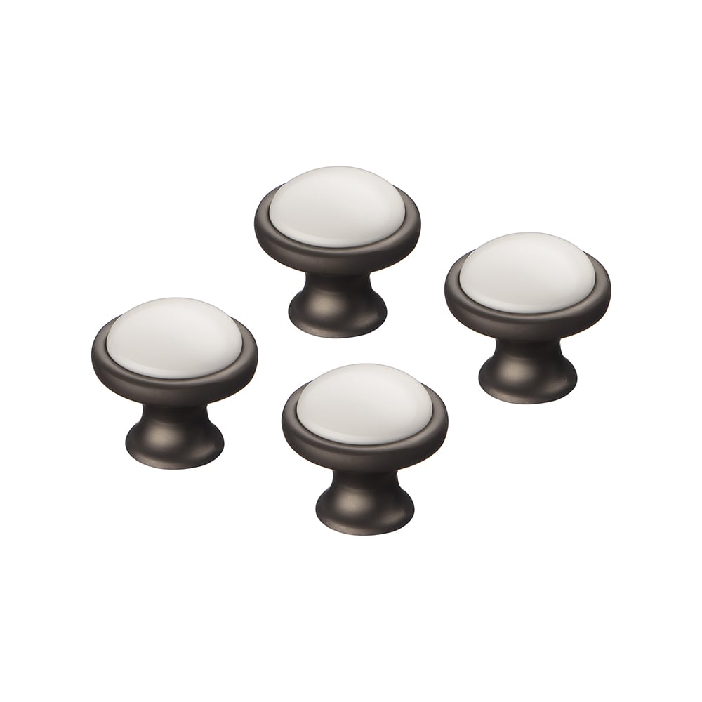 Изображение товара Комплект из 4 шт. ручка-кнопка Kerron c фарфором, графит, KF07-11 GF SET4(KF07-11 GF)