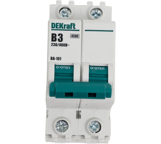 Изображение товара Автоматический выключатель Dekraft ВА101-2Р-003А-B 11015DEK