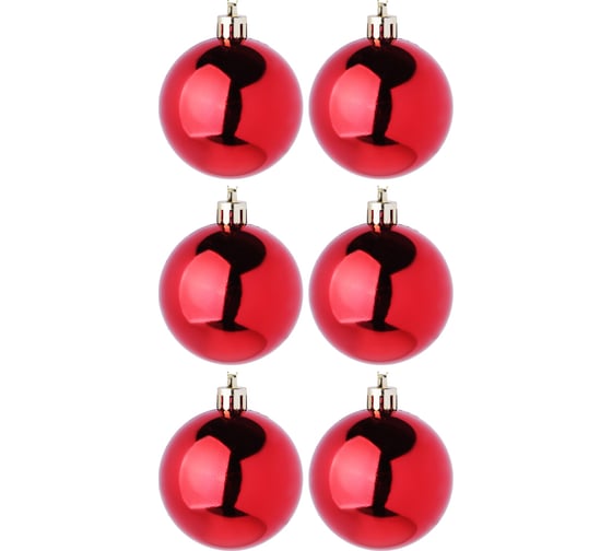 Изображение товара Набор шаров Сноубум 6шт 6см пластик, красный 372-536