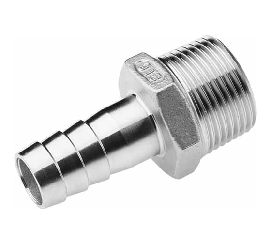 Изображение товара Ниппель для шланга нержавеющий (AISI304) 1/2"M, 16 мм TITAN LOCK TL050HTM16