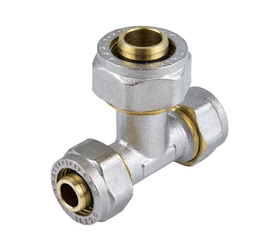 Изображение товара Переходной тройник Aquasfera МП обжимной, латунь Дн20х16х20 7012-02 027-8760